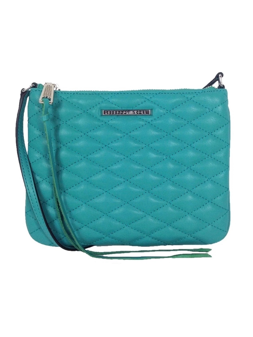NWT Rebecca Minkoff Quilted Peacock Teal Crossbody Bag